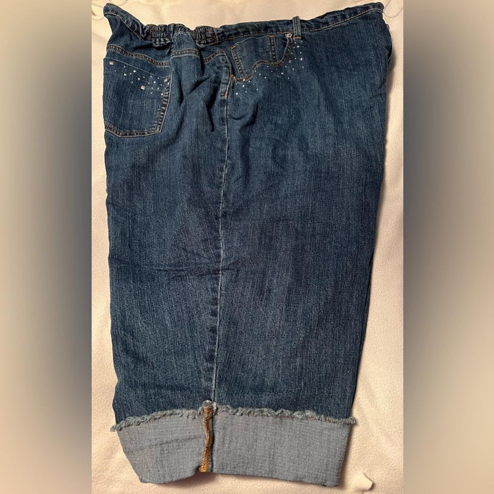 Studded Denim Capris